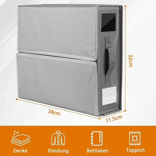 DIWZBYN Aufbewahrungsbox 2er Set Bettwäsche Organizer faltbar