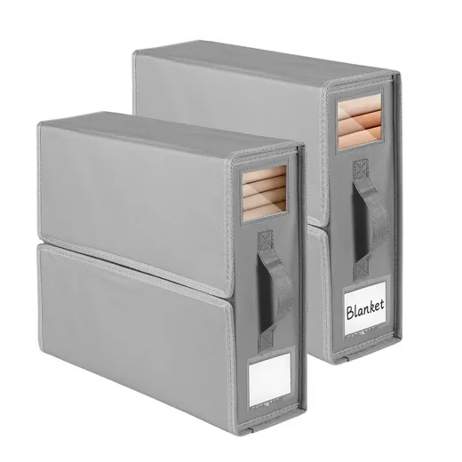 DIWZBYN Aufbewahrungsbox 2er Set Bettwäsche Organizer faltbar