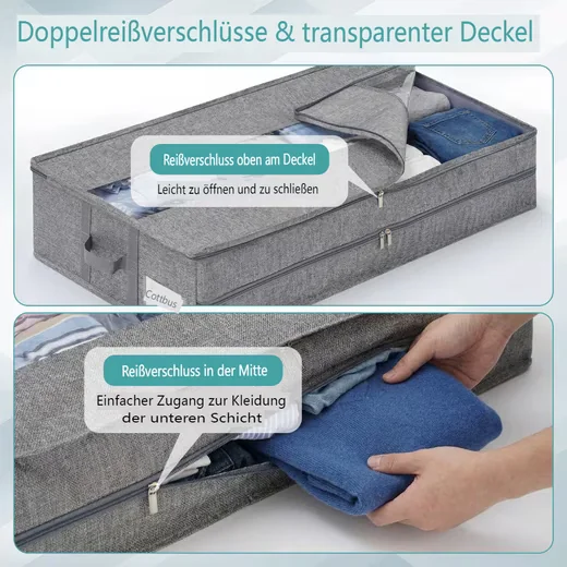 INSMA Unterbettkommode 52L Aufbewahrungsbox mit Deckel