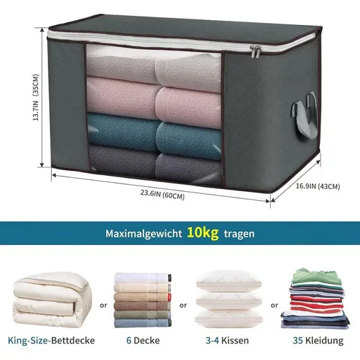 LUXUSKOLLEKTION Budding Joy Unterbettbox 90L 2er Pack grau faltbar
