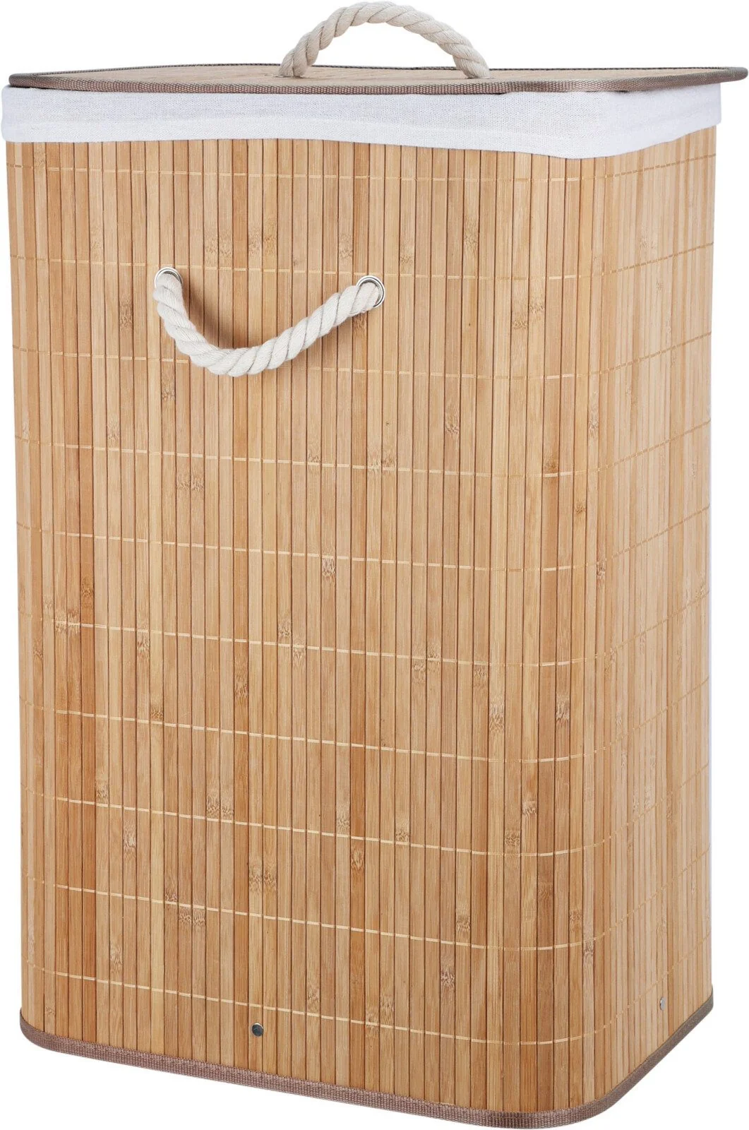 MUCHOME Bambus Wäschekorb mit Deckel 40x30x60 cm, faltbar Wäschesammler