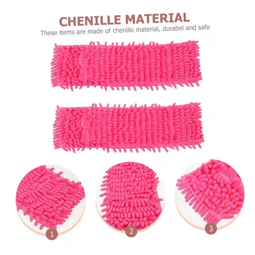FELIXLEO Wischmopp Wischkopf 4er Set Chenille rot wasserabsorbierend