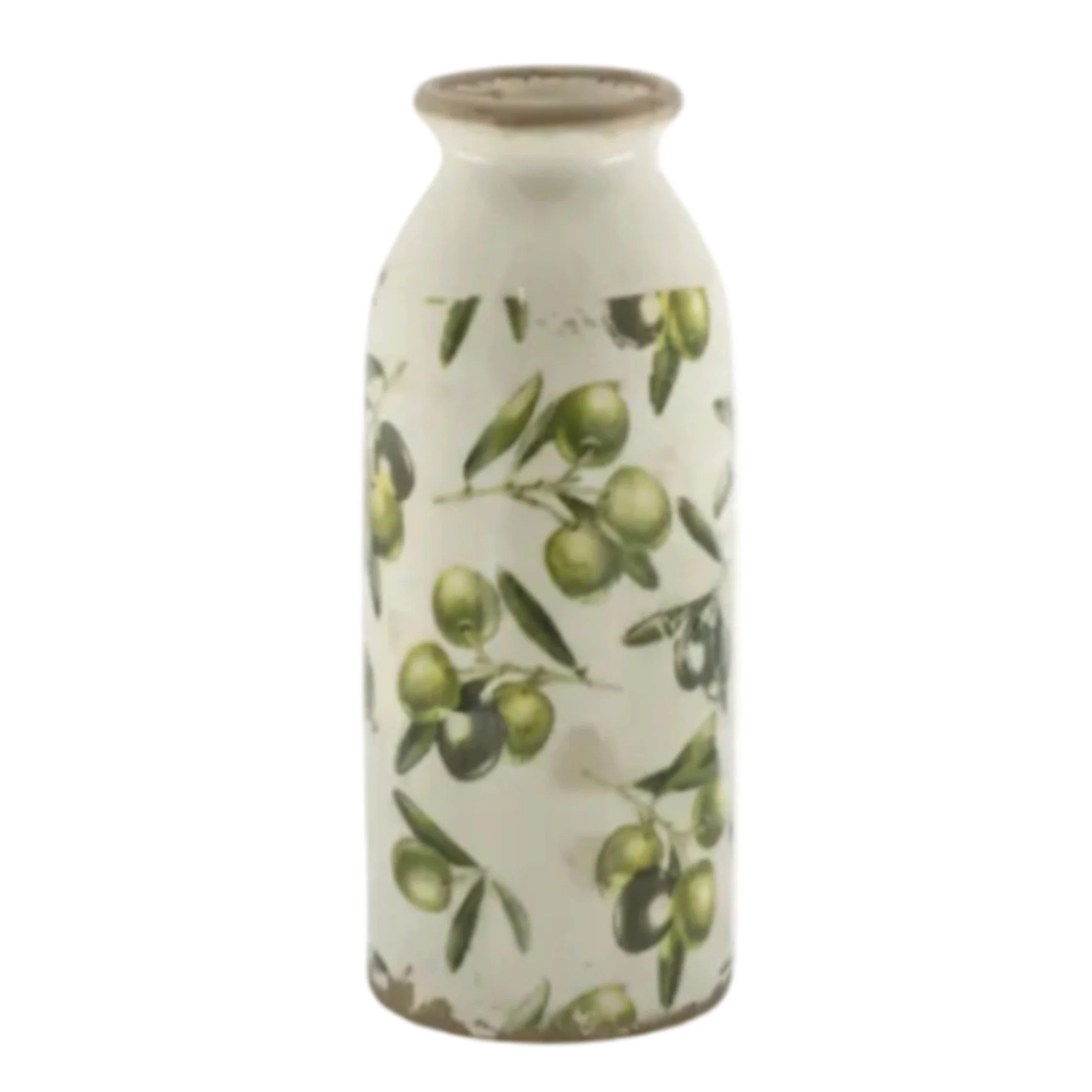 CHIC ANTIQUE Dekovase Flasche mit Olivenmuster