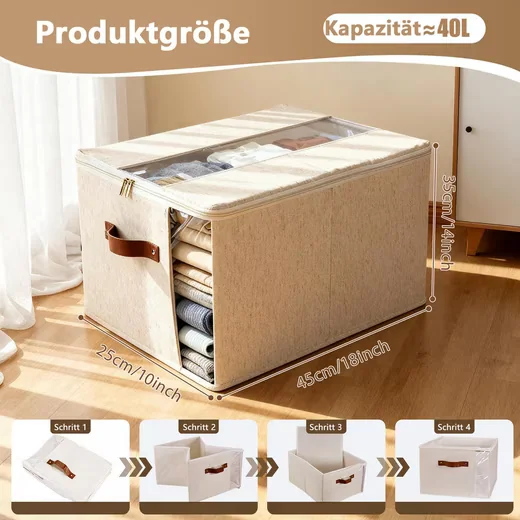 AGGER Aufbewahrungsbox Aufbewahrungstasche mit Deckel für Kleidung