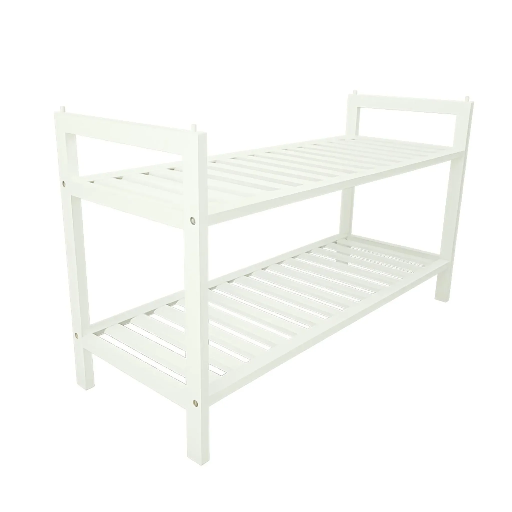 BEGRYF Schuhregal 2 Etagen – Weißes Holzregal für Flur & Garderobe