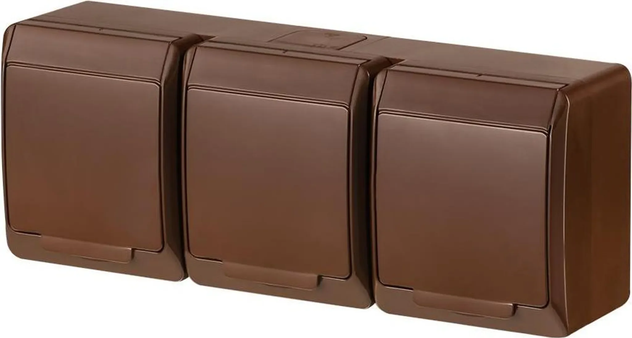 Elektroplast Hermes 3Pl Aufputz Steckdose, braun, IP44