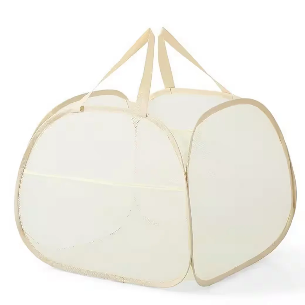 LUXUSKOLLEKTION Wäschekorb Pop Up faltbar 2er Set 90 l Beige Camping