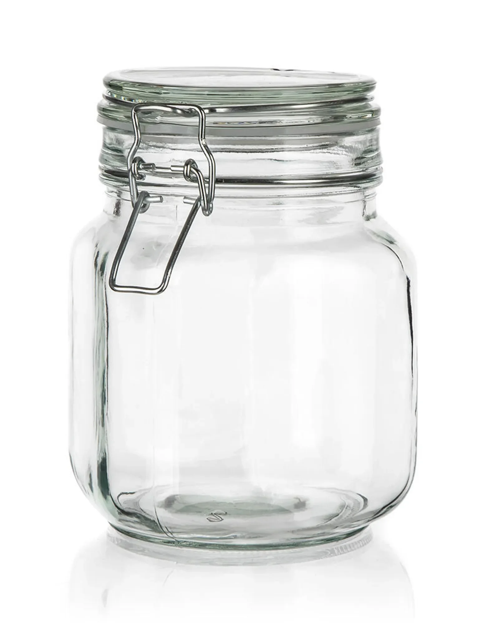 Quadratische hermetische Dose aus Glas – 1000 ml mit Patentverschluss