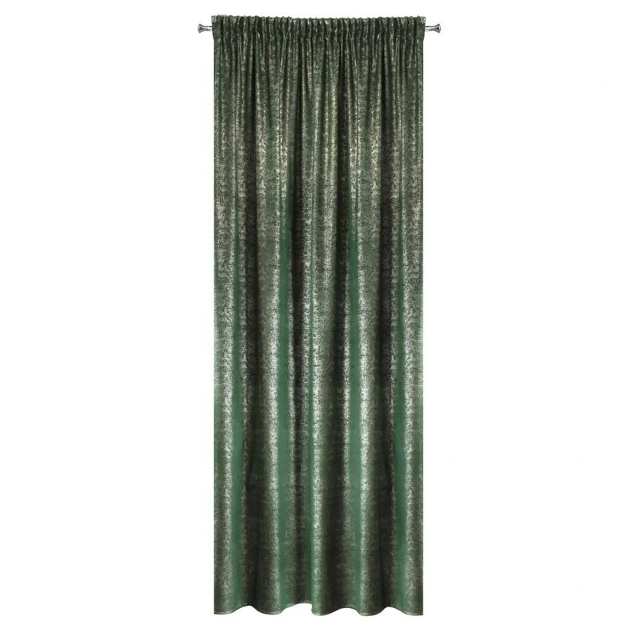 EUROFIRANY Vorhang – 140 × 270 cm, Grün mit Silbermuster