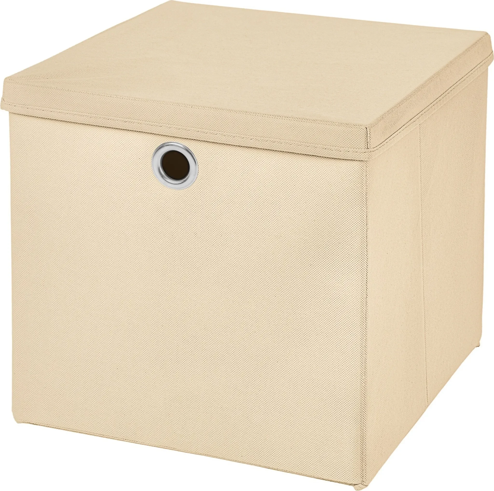 Creme Faltbox – Aufbewahrungsbox 33×33×33 cm mit Deckel