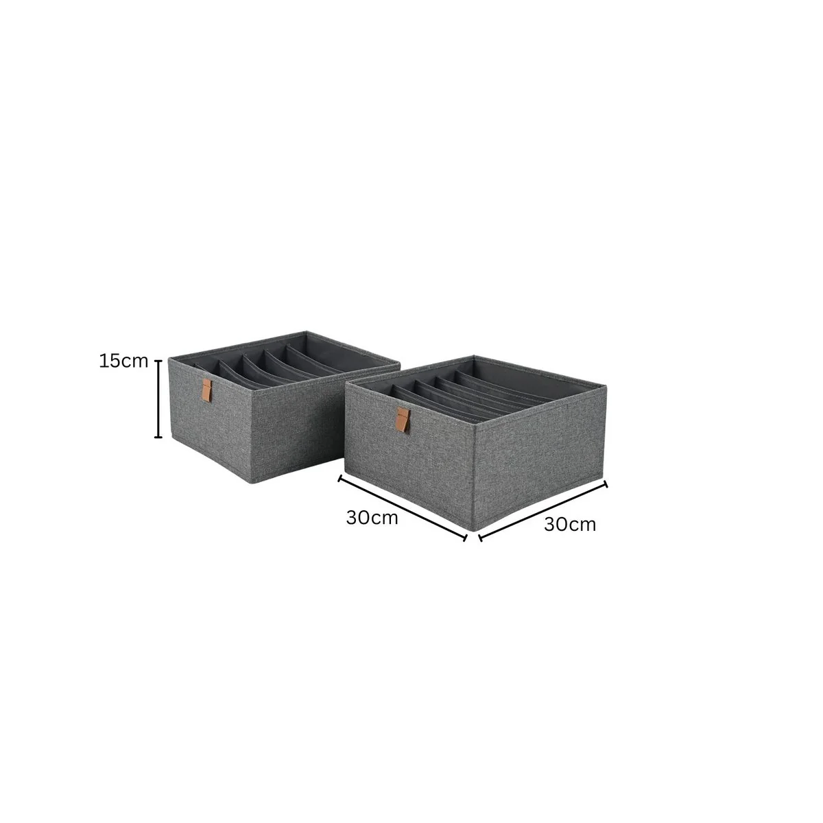 HAUSLEBEN Organizer Box 2er Set, Aufbewahrungsbox mit je 6 Fächern