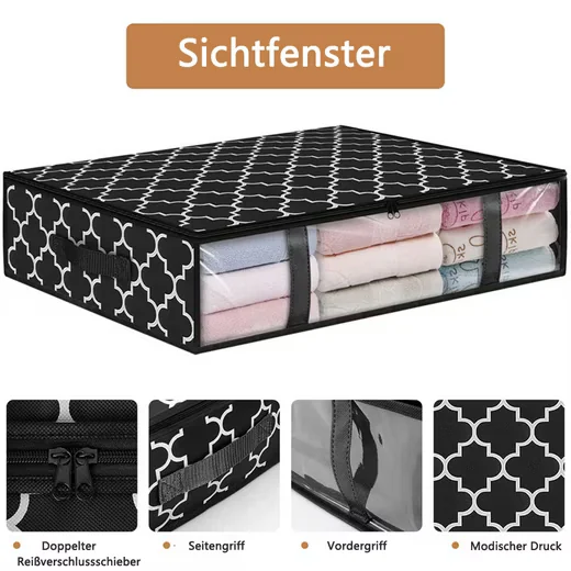 COONOOR Unterbettkommode 2er Set 40L Aufbewahrungsbox mit Deckel