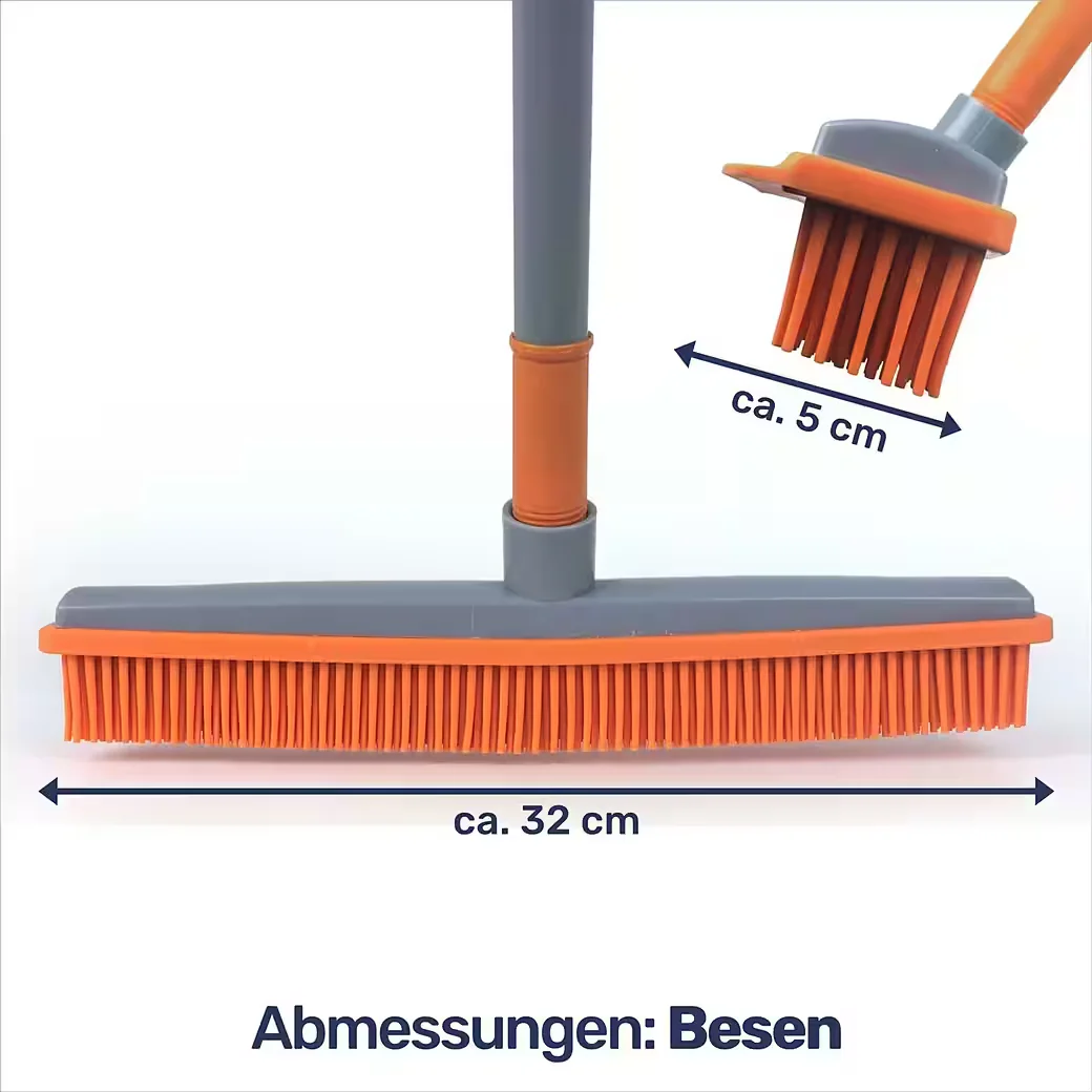 Gravidus Gummibesen Reinigungsbürste mit Teleskopstiel Abziehlippe