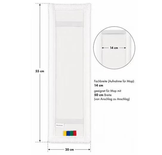BAYLI Profi Wischmoppbezug 50 cm Mikrofaser für Klapphalter
