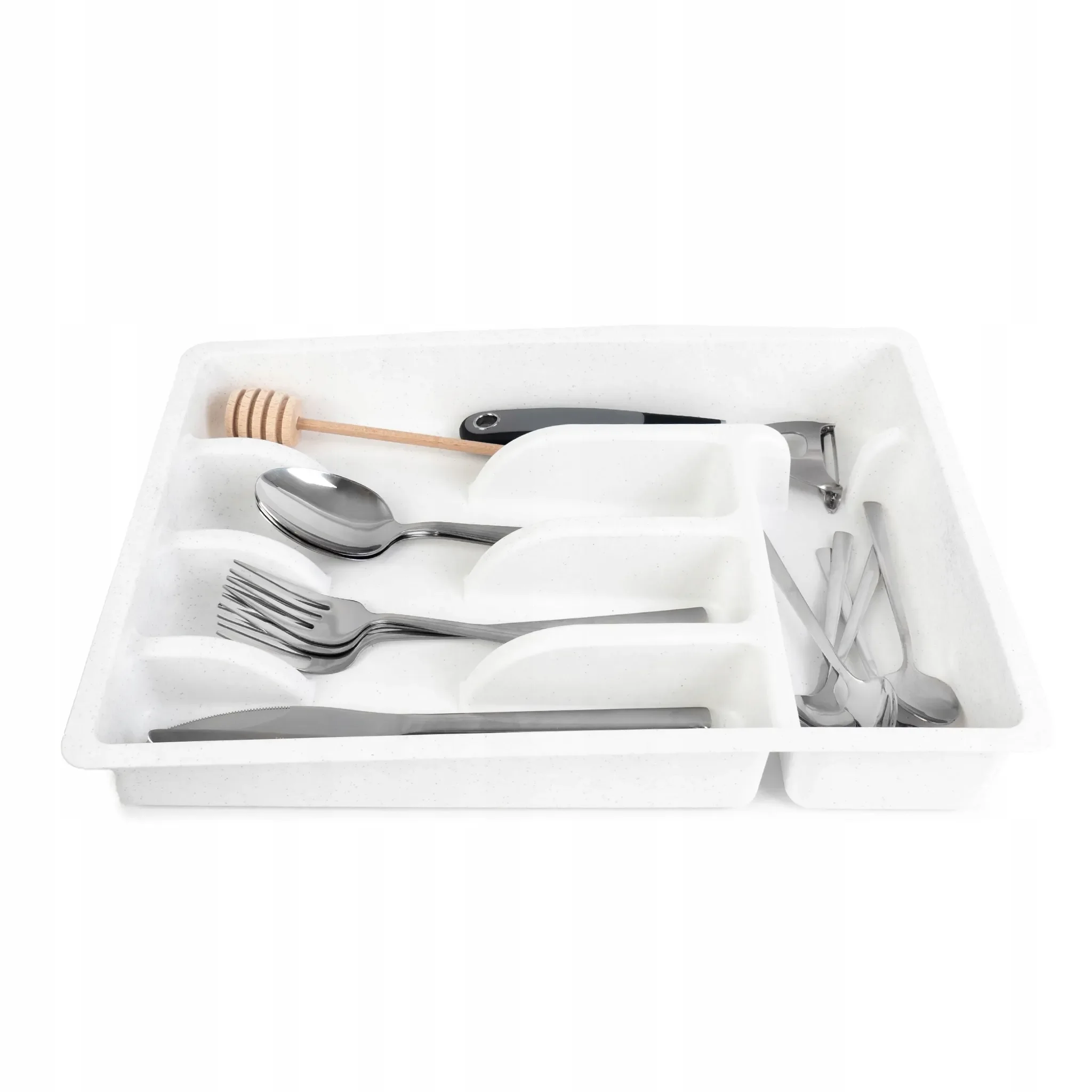 KADAX Schubladeneinsatz für Besteck – Weiß, 36×25×5,5 cm