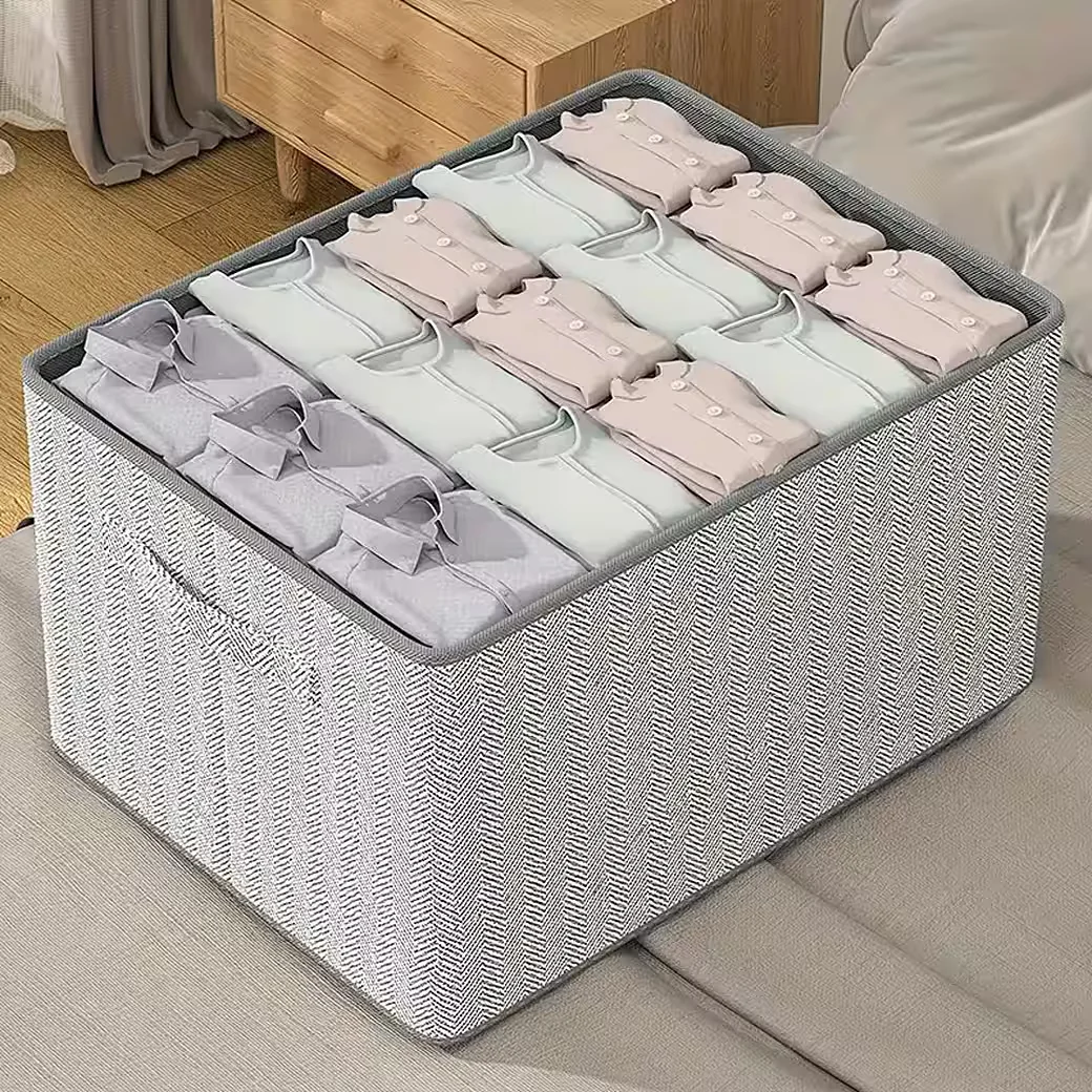 DIWZBYN Faltbare Aufbewahrungsbox mit Deckel für Kleidung