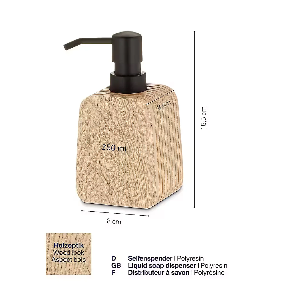 Kela Seifenspender Kaiu Holzoptik 250 ml nachfüllbar