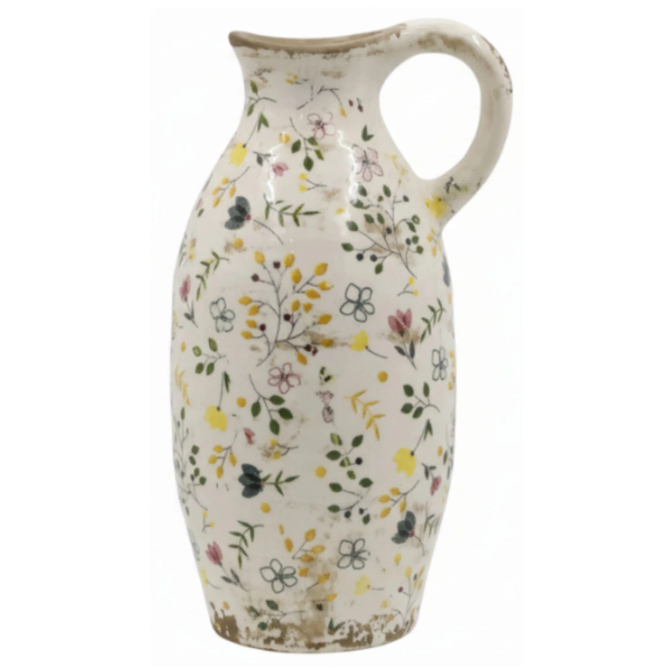 CHIC ANTIQUE Cavaillon Dekovase Flasche mit Blumenmotiv